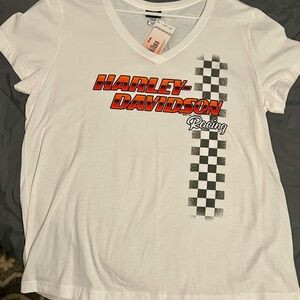 Harley-Davidson Thunder Mountain Women’s White Racing Logo T-Shirt
